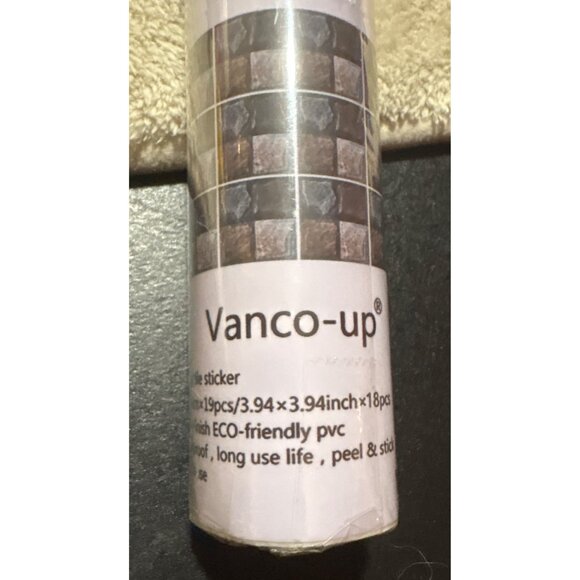 2 Pack Vanco-Up Mosaic Tile Stickers 4 x 4" 19Pcs PVC Waterproof Peel & Stick - Picture 4 of 5